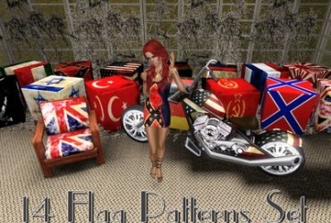 Sims 3 – 14 Flag Patterns Set