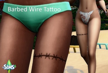 Sims 4 – Barbed Wire Leg Tattoo